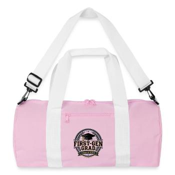 First-Gen Grad 2024 Feier - Recycelte Duffel Bag - Rosa/Weiß - Vorne
