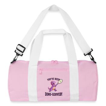 You've been Dino served / Dino Tami Tennis Design - Recycelte Duffel Bag - Rosa/Weiß - Vorne