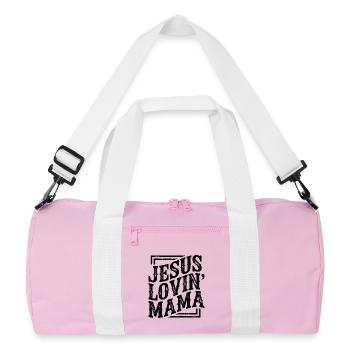 Jesus loving mother Jesus loving mom Mother's Day - Recycled Duffel Bag - pink/white - Front