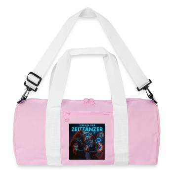 Zeittänzer - Recycelte Duffel Bag - Rosa/Weiß - Vorne