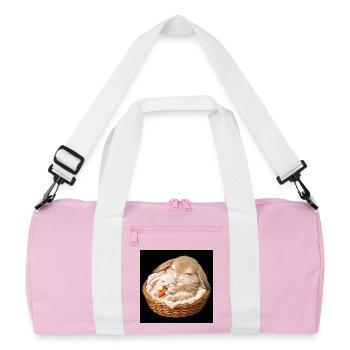 Maman lapin dort avec son bébé - Sac de sport recyclé - rose/blanc - Devant