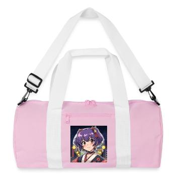 stickers style manga - Sac de sport recyclé - rose/blanc - Devant