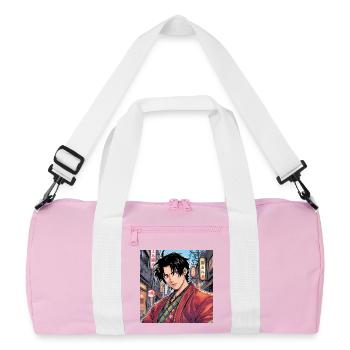 stickers style manga - Sac de sport recyclé - rose/blanc - Devant