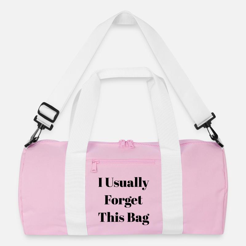 Normalerweise vergesse ich diese Tasche. - Recycelte Duffel Bag - Rosa/Weiß