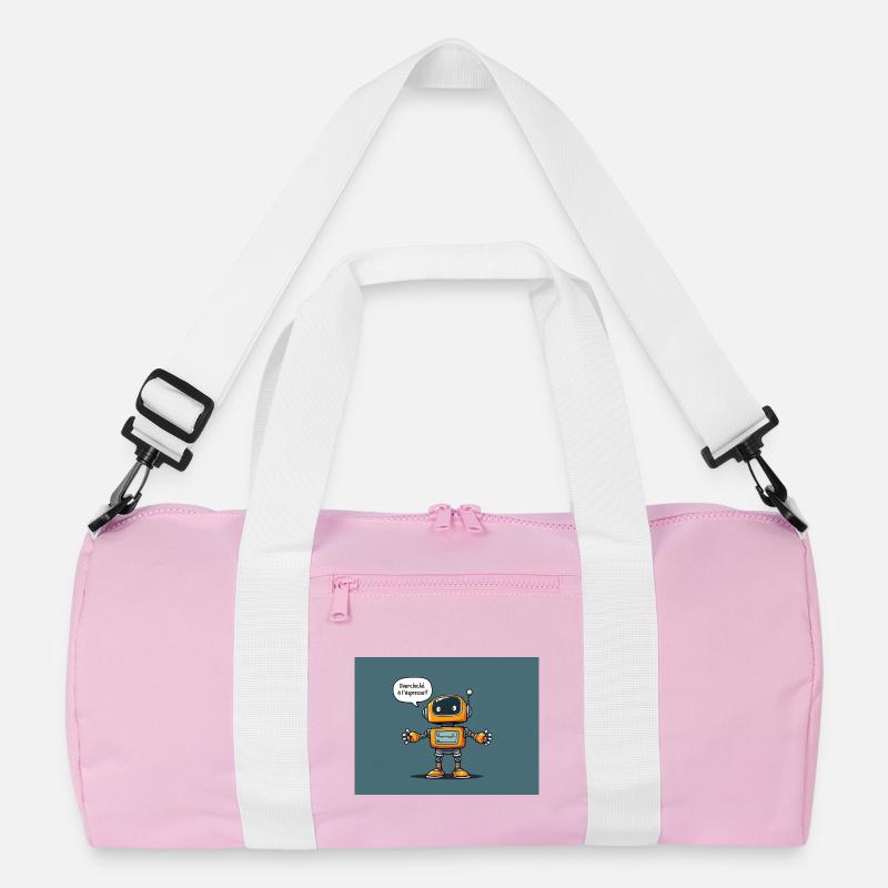 Cute Robot with Retro Charm Recycled Duffel Bag