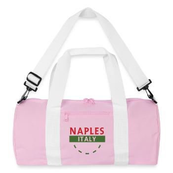 Neapel Italien Emblem Arc - Recycelte Duffel Bag - Rosa/Weiß - Vorne
