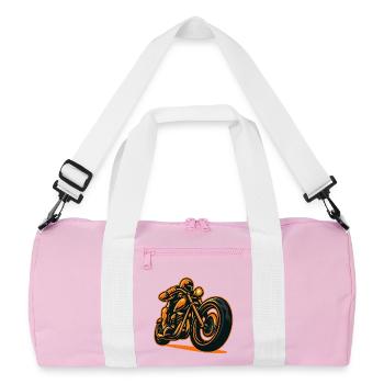 Flame Motorcyclist - Recycled Duffel Bag - pink/white - Front