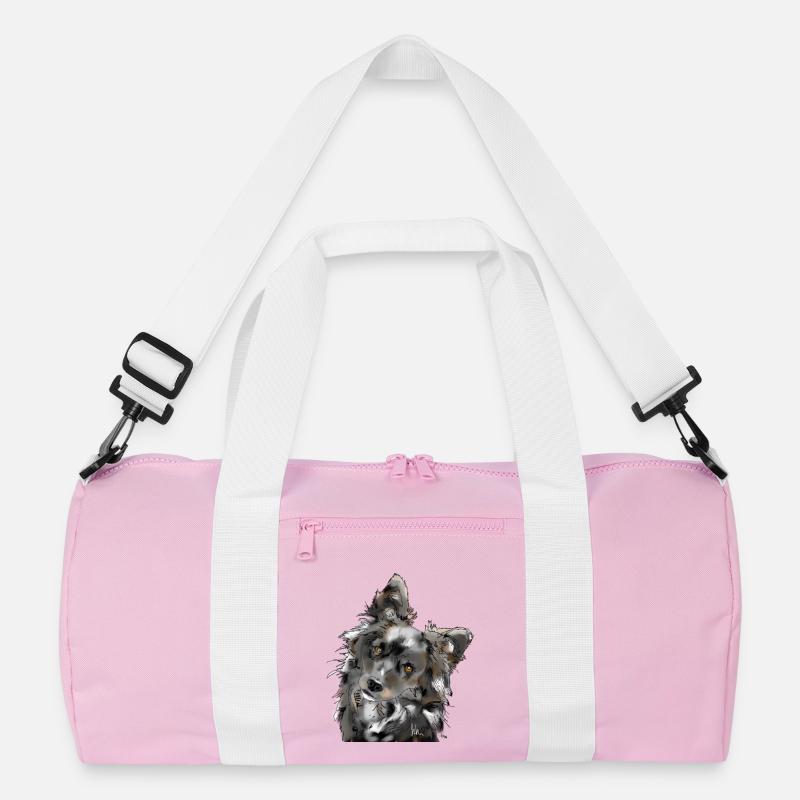 Australian Shepherd - Recycelte Duffel Bag - Rosa/Weiß