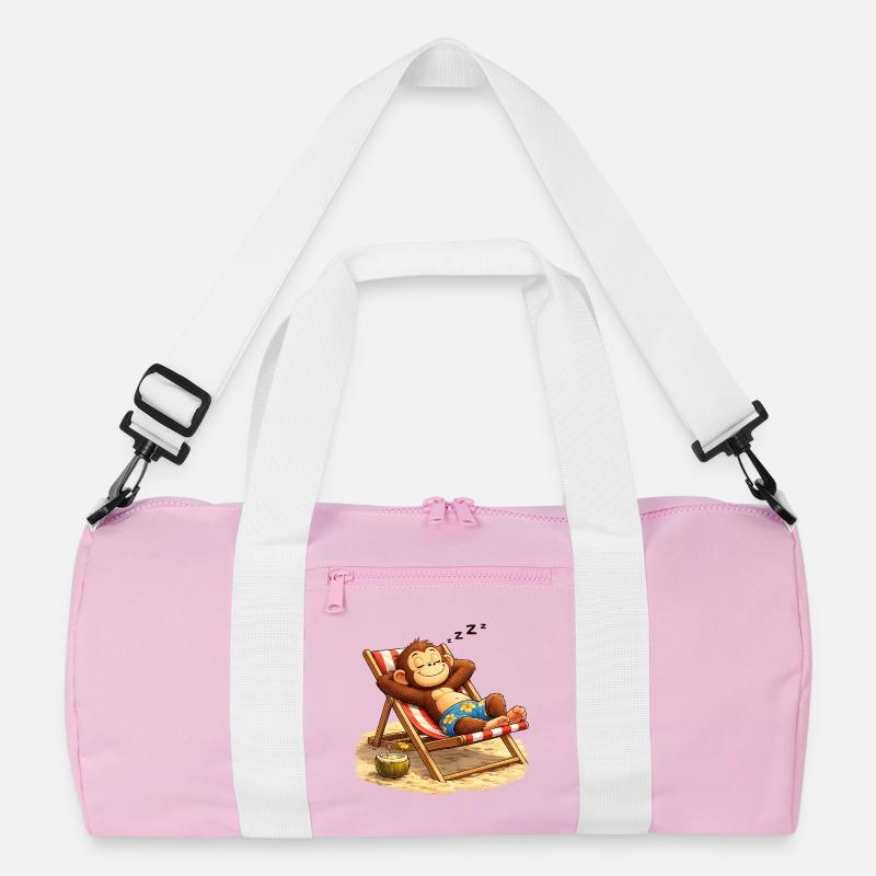 Tropical Nightcap Monkey on the Beach Recycled Duffel Bag