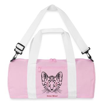 Cat, fine kitty - Recycled Duffel Bag - pink/white - Front