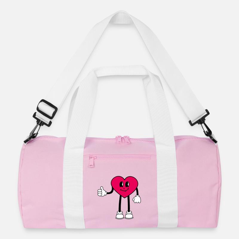 Herz - Recycelte Duffel Bag - Rosa/Weiß