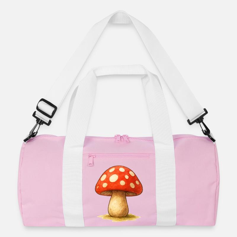 Pilz Comic Wasserfaben - Recycelte Duffel Bag - Rosa/Weiß