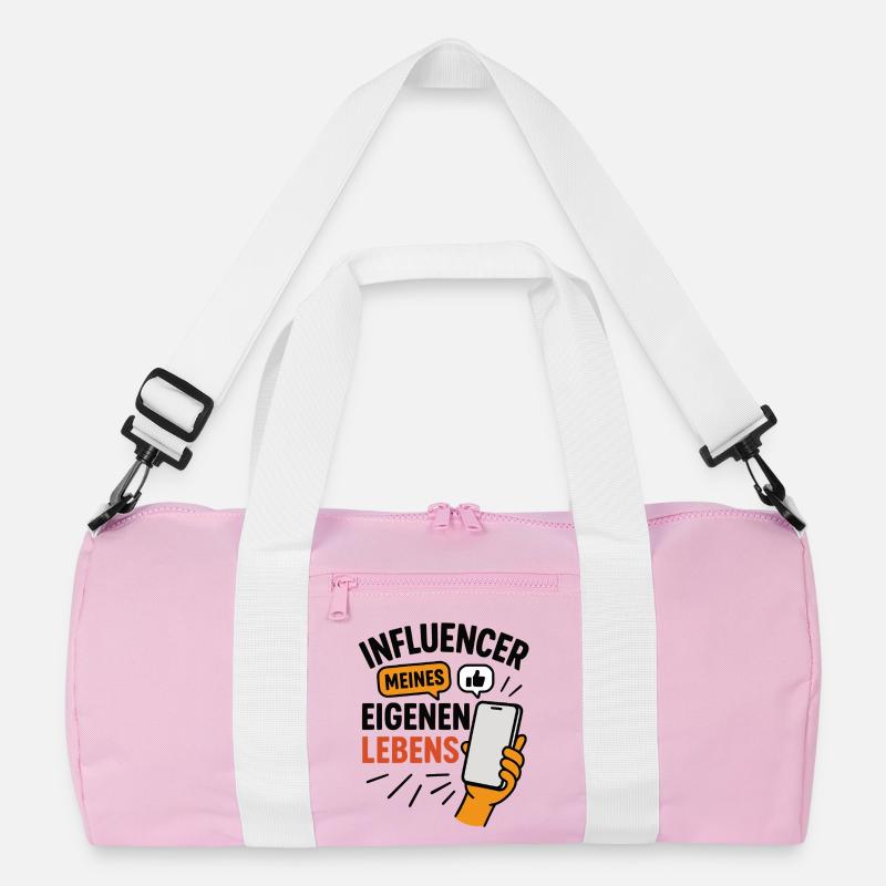 Influencer meines eigenen Lebens - Recycelte Duffel Bag - Rosa/Weiß
