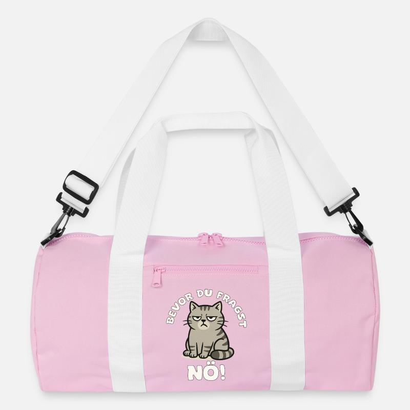 Grim Cat No Before You Ask Recycled Duffel Bag