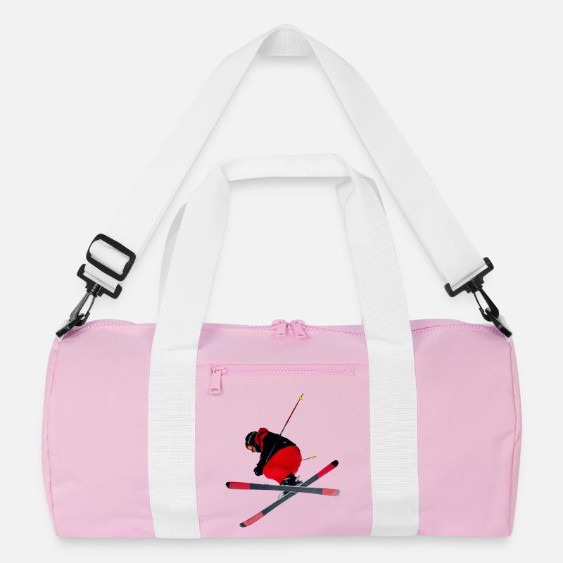 Skifahrer - Recycelte Duffel Bag - Rosa/Weiß