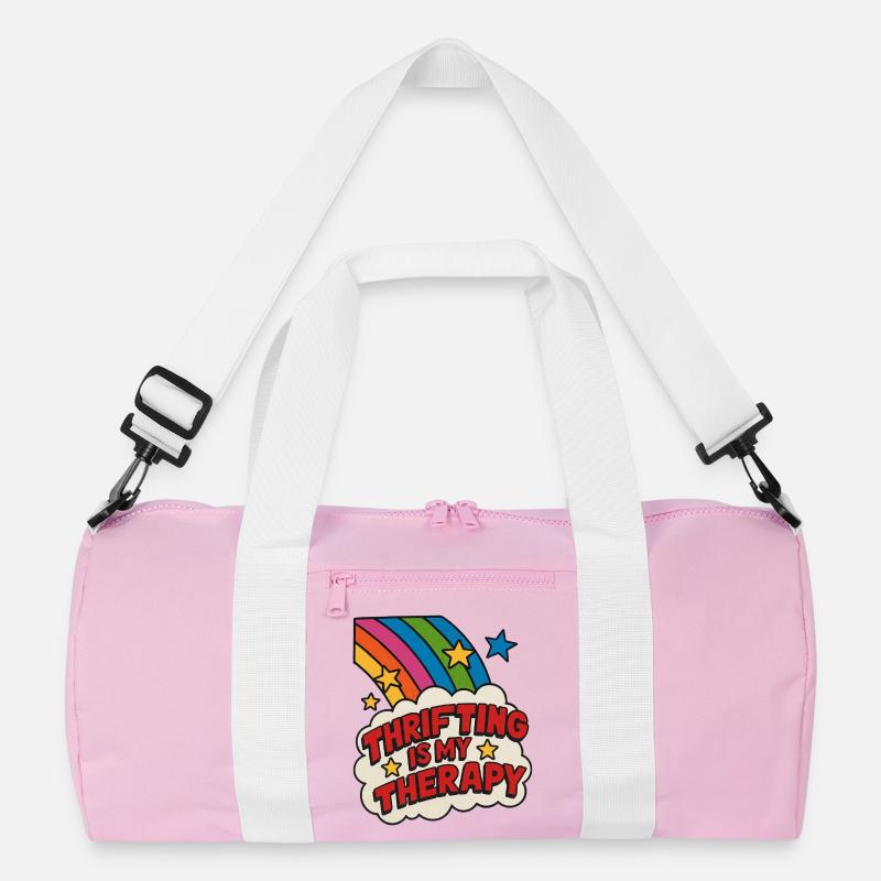Secondhand-Therapie-Regenbogenaufkleber Recycelte Duffel Bag