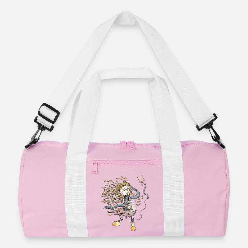 Glückliches Mädchen im Herbstwind I Herbst Recycelte Duffel Bag