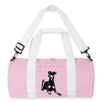 German Pinscher - Recycled Duffel Bag - pink/white - Front