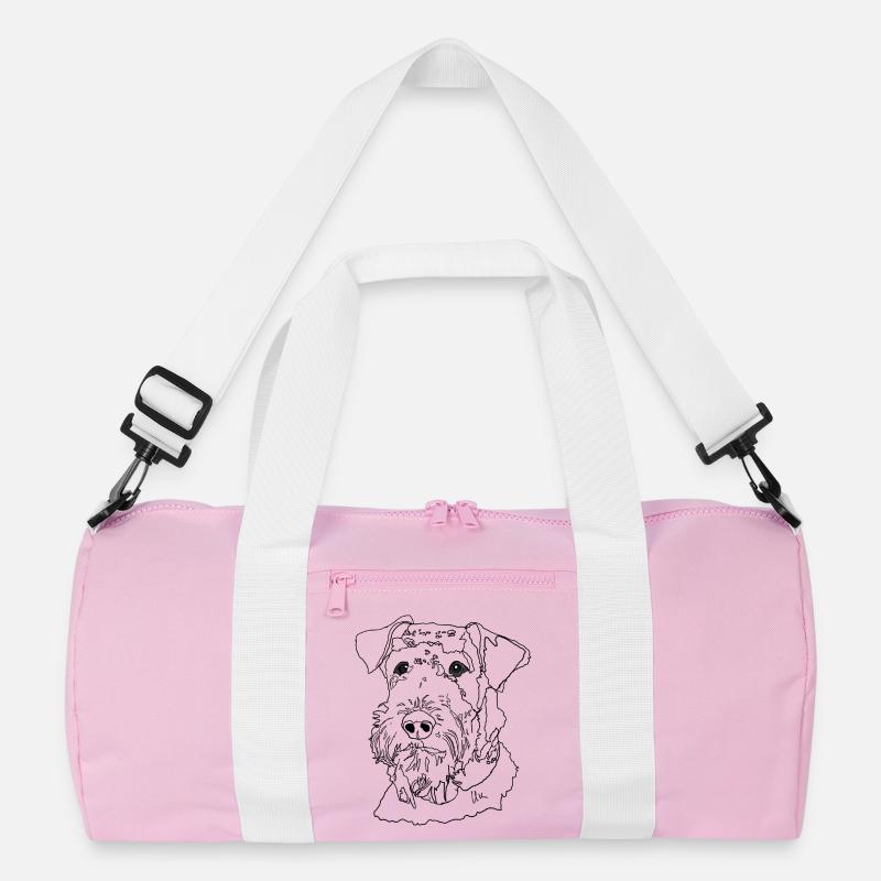Airedale Terrier - Recycelte Duffel Bag - Rosa/Weiß