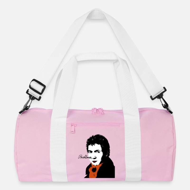 Beethoven - Recycelte Duffel Bag - Rosa/Weiß