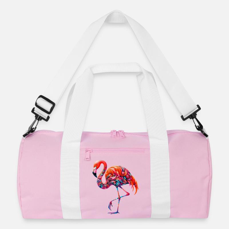 Flamingo - Recycelte Duffel Bag - Rosa/Weiß