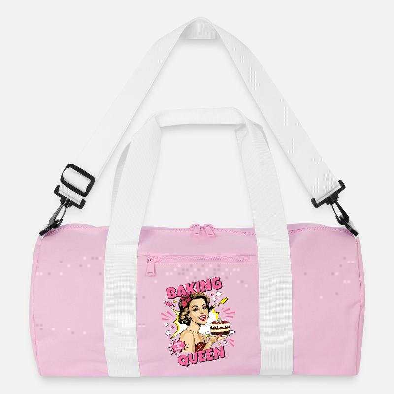 Baking Cake Baking Queen Baking Fairy Baker Pop Art Recycled Duffel Bag