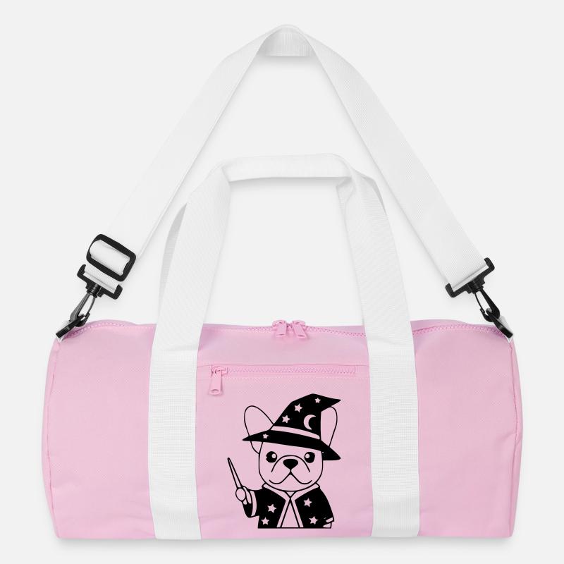 Frenchie Wizard Magic Outline Recycled Duffel Bag