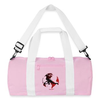 Urban Globe Curling - Recycelte Duffel Bag - Rosa/Weiß - Vorne