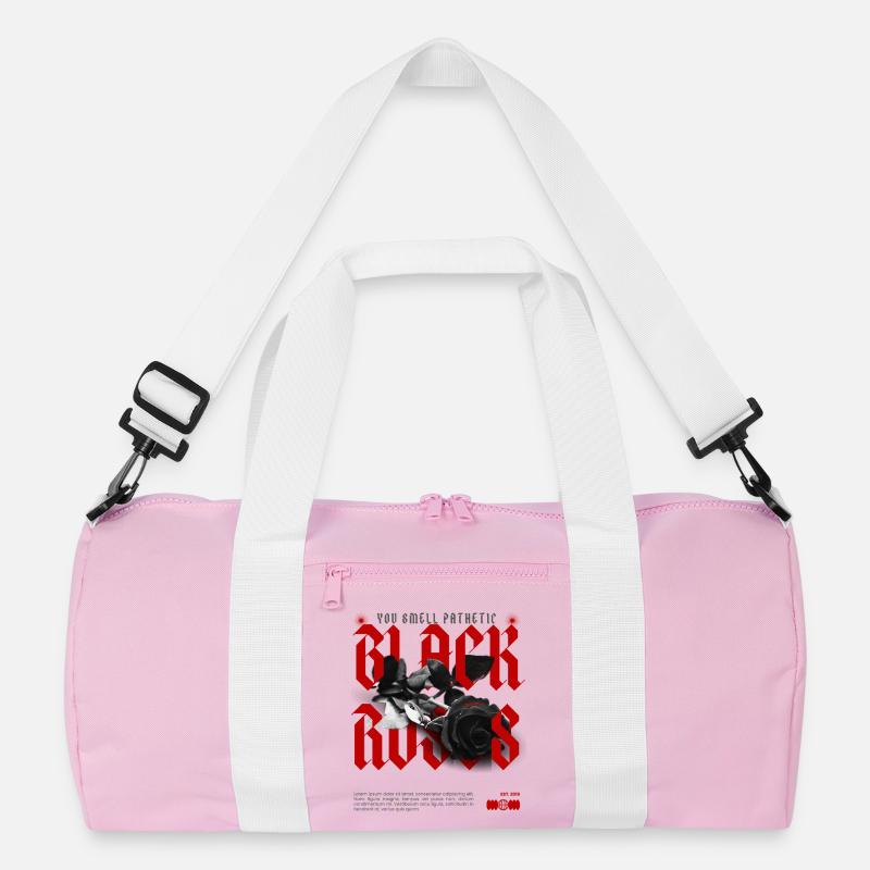 Rebellische schwarze Rose mit Statement Recycelte Duffel Bag