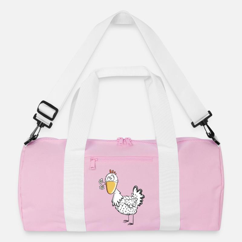 Happy Henne mit Gänseblümchen I Huhn Comic Design Recycelte Duffel Bag