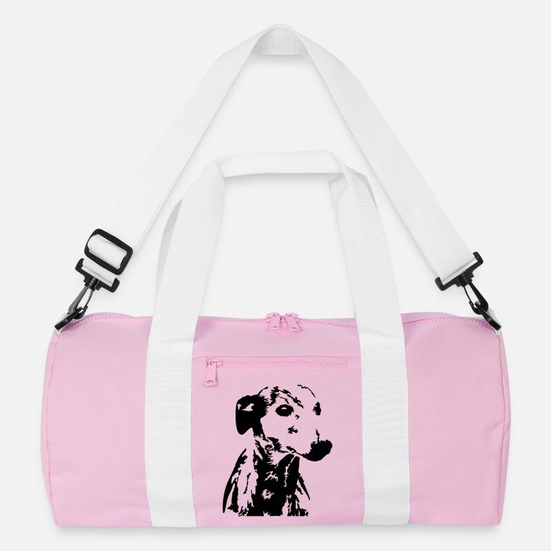 Whippet Kopf - Recycelte Duffel Bag - Rosa/Weiß