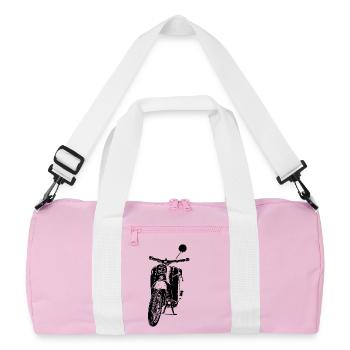 Schwalbe Moped - Recycelte Duffel Bag - Rosa/Weiß - Vorne
