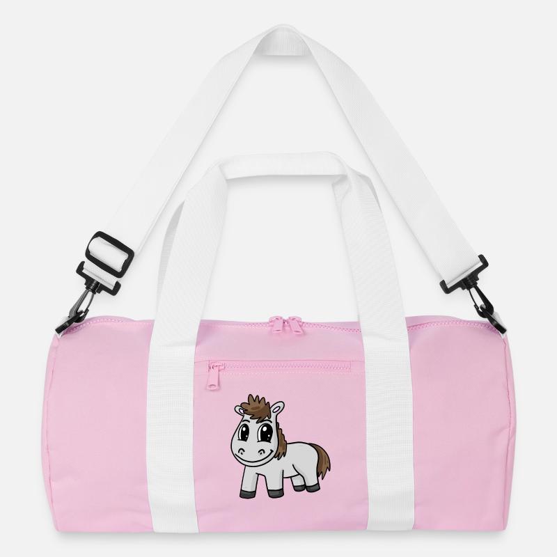 Pferd - Recycelte Duffel Bag - Rosa/Weiß
