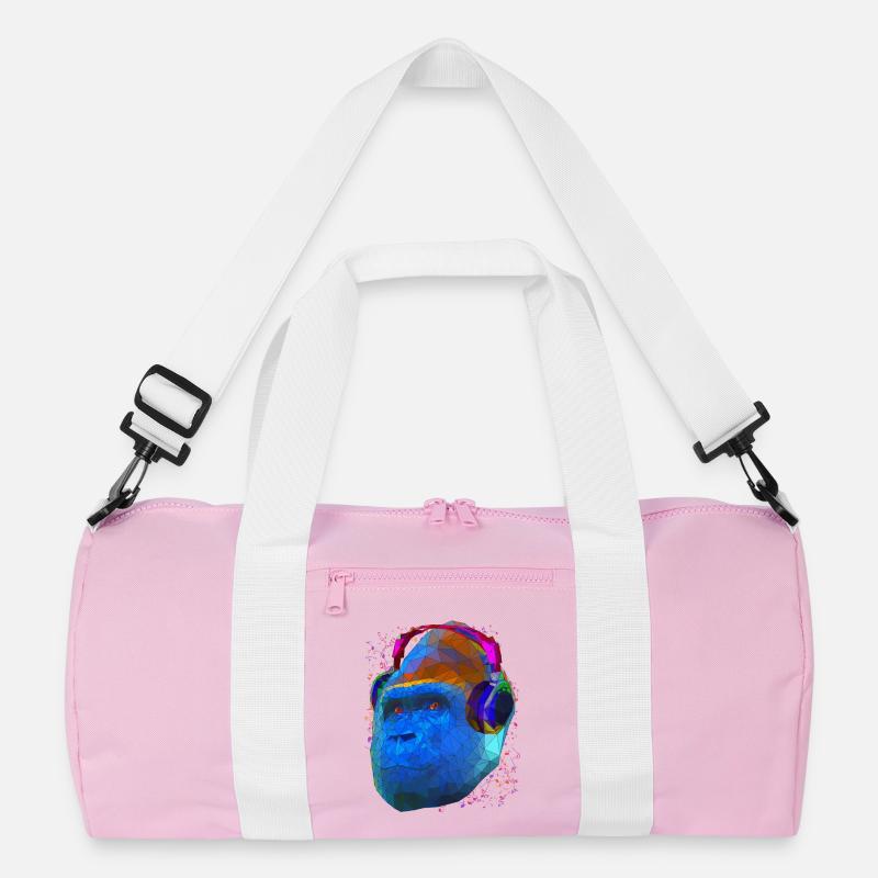 Gorilla mit Kopfhörern Low Poly Pop Art Kunst Recycelte Duffel Bag