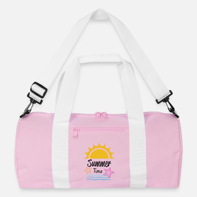 Summer Time Sommer Shirt - Recycelte Duffel Bag - Rosa/Weiß