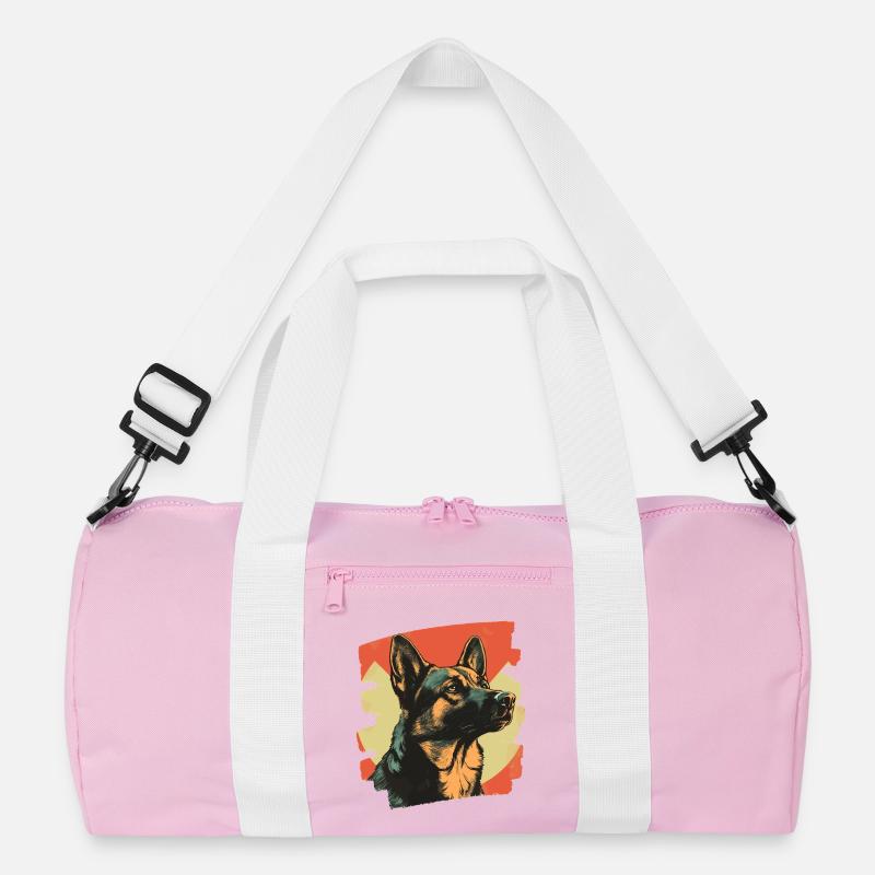 German Shepherd Retro Recycled Duffel Bag