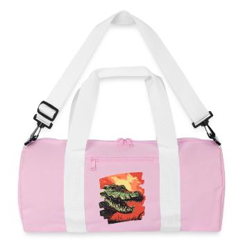 Krokodil - Recycelte Duffel Bag - Rosa/Weiß - Vorne