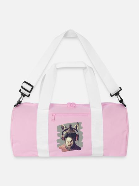 Esel - Recycelte Duffle Bag - Rosa/Weiß