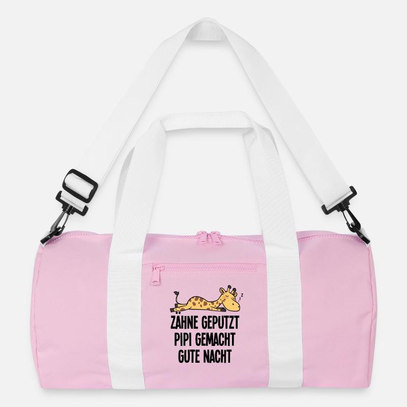 Humorous Sleep Giraffe Teeth Brushed Gift Recycled Duffel Bag