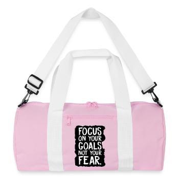 focus on your goals not your fear - Recycled Duffel Bag - pink/white - Front