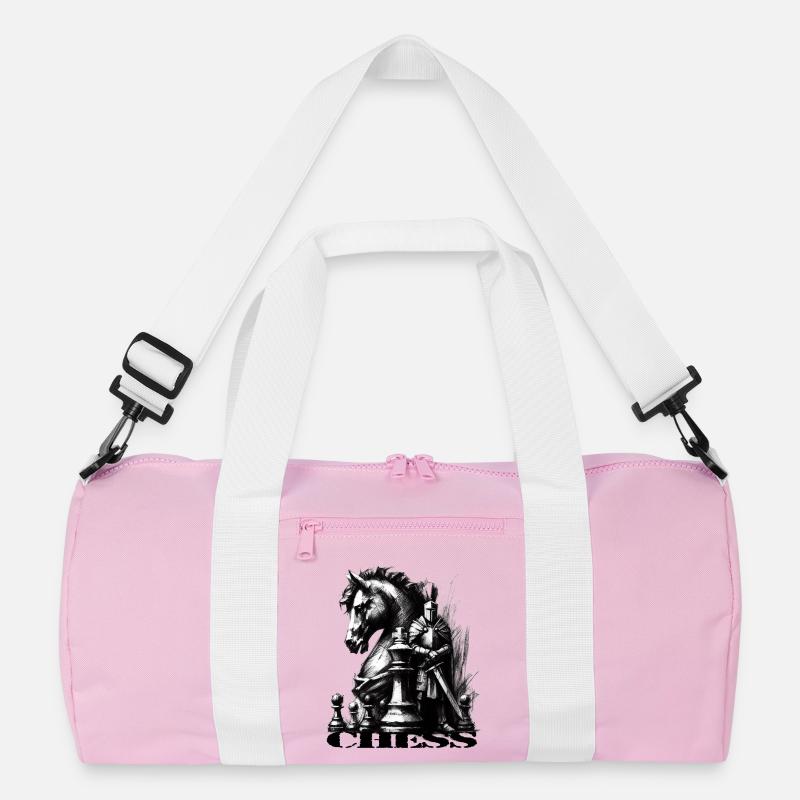 Schach - Recycelte Duffel Bag - Rosa/Weiß