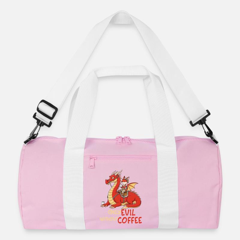 Fuchs auf Drachen – Only Evil Without Coffee Recycelte Duffel Bag