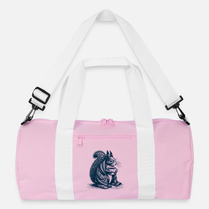 Eichhörnchen mit Tee Recycelte Duffel Bag