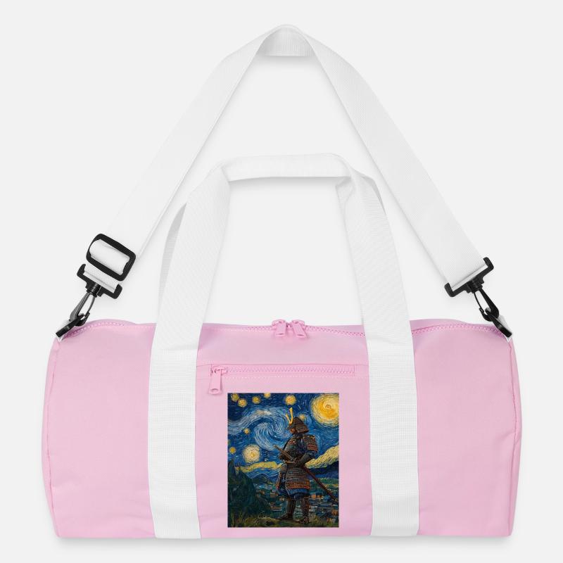 Samurai Japan Van Gogh Style Starry Night Recycelte Duffel Bag