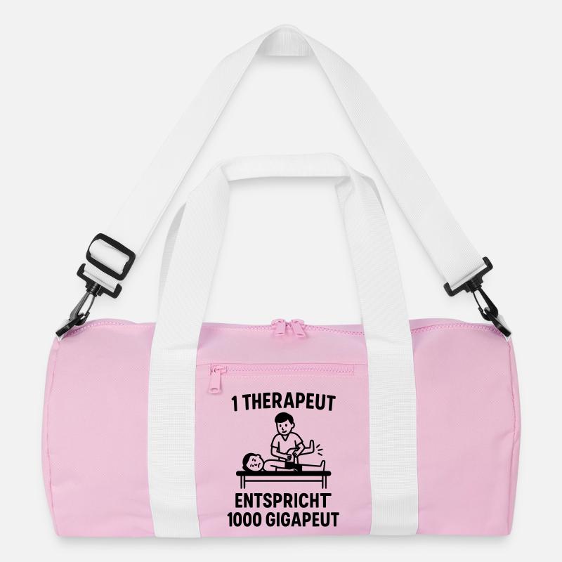 witziger physio spruch therapeut gigapeut - Recycelte Duffel Bag - Rosa/Weiß