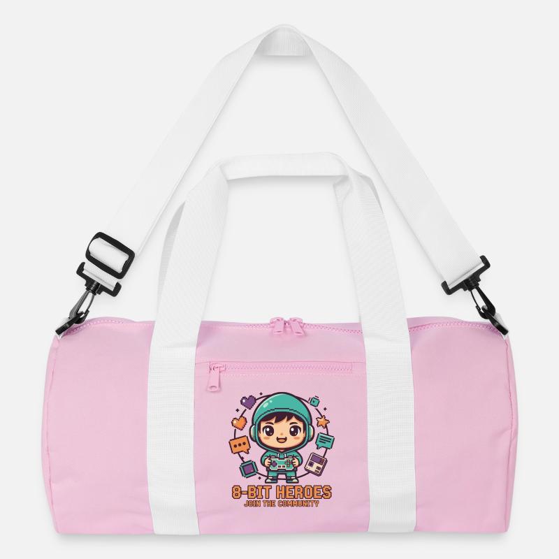 8-BIT HEROES | Gaming Retro Chibi Community Pixel Recycelte Duffel Bag