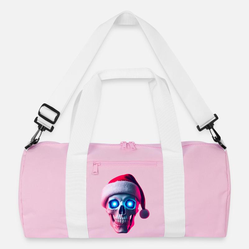 Neon-Schädel-Weihnachtsmann Recycelte Duffel Bag