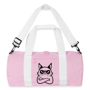 Illustration de dessins dessinés en dessins dessinés de lignes de chat - Sac de sport recyclé - rose/blanc - Devant