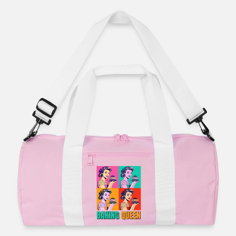 Baking Cake Baking Queen Baking Fairy Baker Pop Art Recycled Duffel Bag