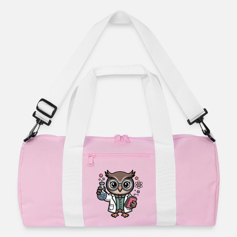 Labor-Eule als Wissenschaftler-Comic Recycelte Duffel Bag